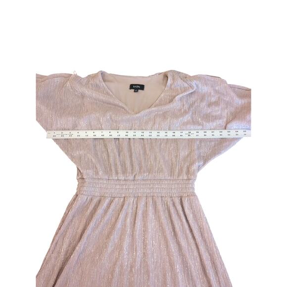 MSK 3/4 split sleeve embellished fit + flare midi dress size Lg Color: Mauve - Picture 3 of 9